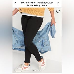 Old Navy Maternity black jean rockstar super skinny full panel size 6 short
